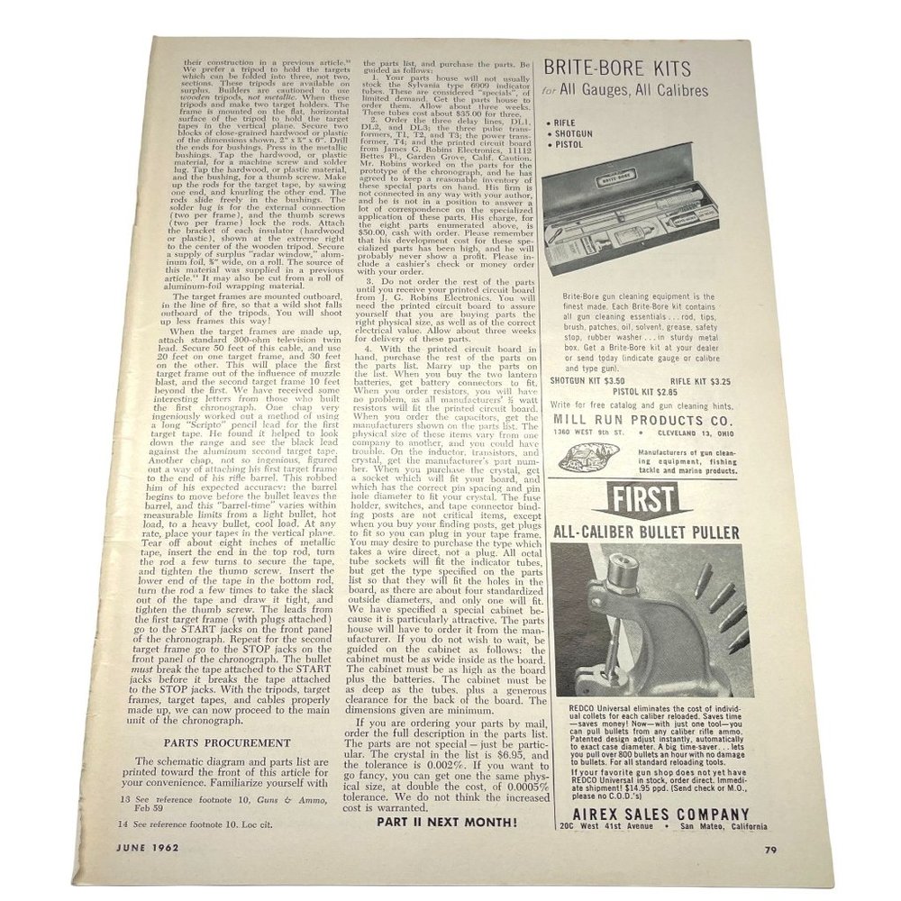 1962 Gun & Ammo Magazine Ads Brite Bore Kits Airex Sales Austin Boots Lawman
